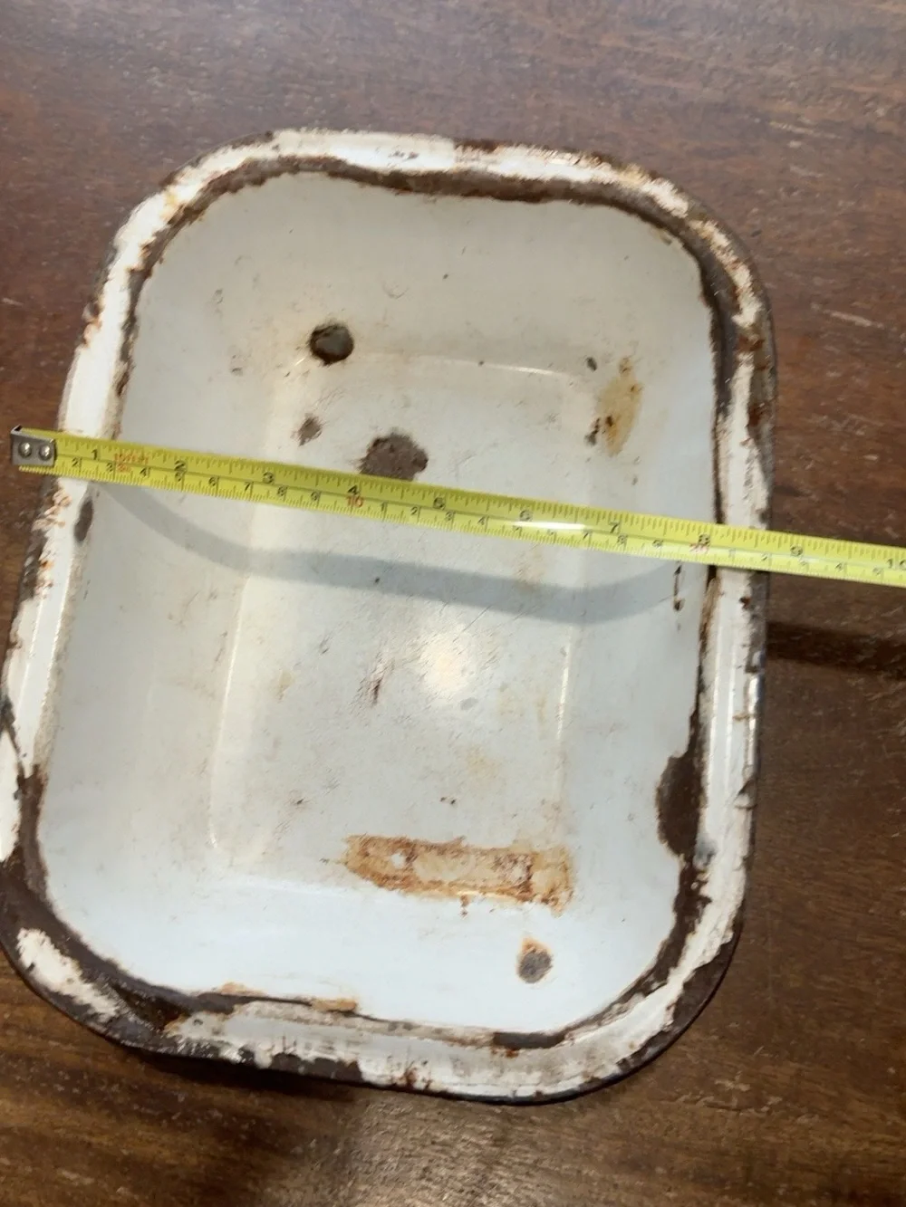 Vintage White Enamelware Baking Pan 11x9